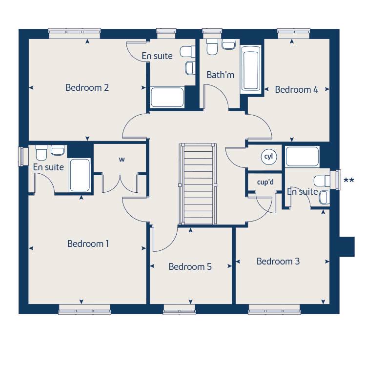First floor floorplan of The Lime at Bovis Homes at Yardley Manor